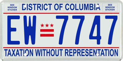 DC license plate EW7747