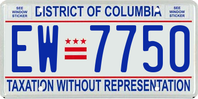 DC license plate EW7750