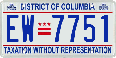 DC license plate EW7751