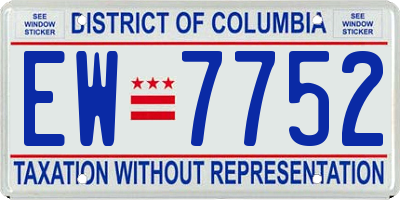DC license plate EW7752