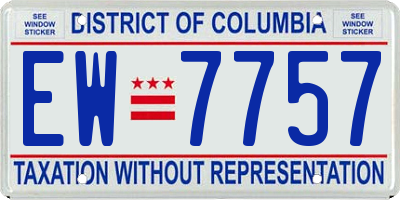 DC license plate EW7757