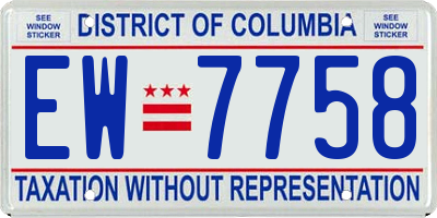 DC license plate EW7758