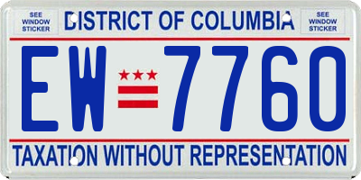 DC license plate EW7760