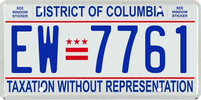 DC license plate EW7761