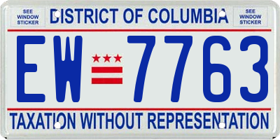 DC license plate EW7763