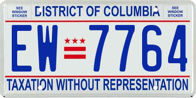 DC license plate EW7764