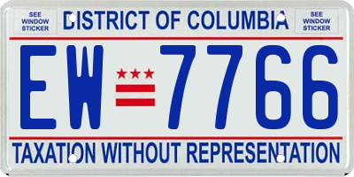 DC license plate EW7766