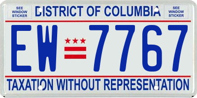DC license plate EW7767
