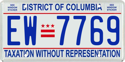 DC license plate EW7769