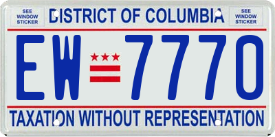 DC license plate EW7770