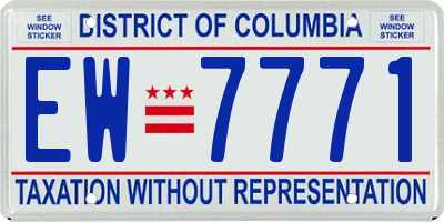 DC license plate EW7771