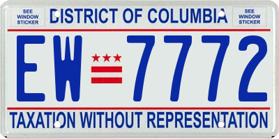 DC license plate EW7772