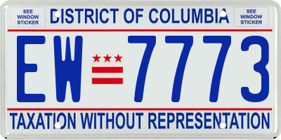 DC license plate EW7773
