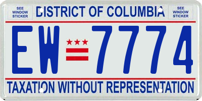 DC license plate EW7774