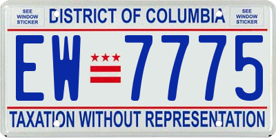 DC license plate EW7775