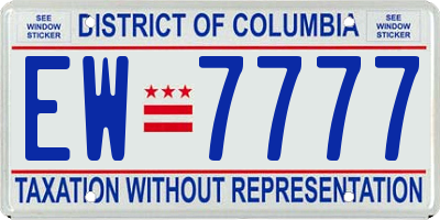 DC license plate EW7777