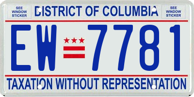 DC license plate EW7781