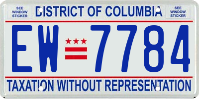 DC license plate EW7784