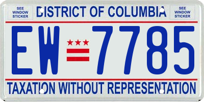 DC license plate EW7785