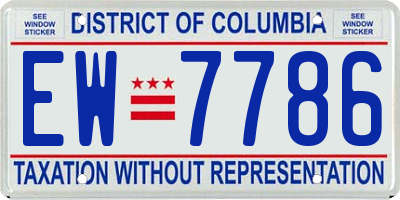 DC license plate EW7786
