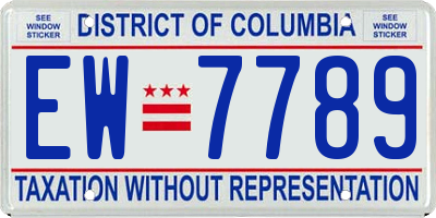 DC license plate EW7789