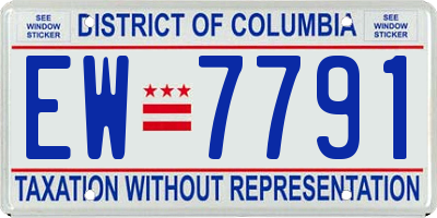 DC license plate EW7791