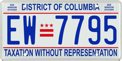 DC license plate EW7795