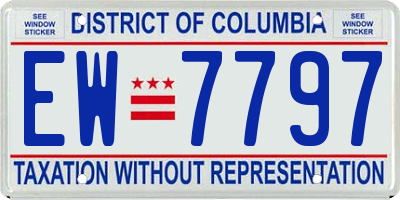 DC license plate EW7797