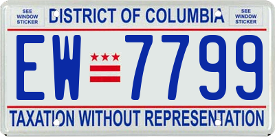 DC license plate EW7799
