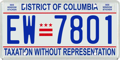 DC license plate EW7801
