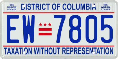 DC license plate EW7805