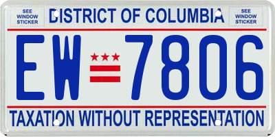 DC license plate EW7806