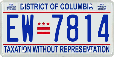 DC license plate EW7814