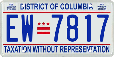 DC license plate EW7817