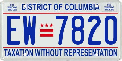 DC license plate EW7820