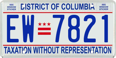 DC license plate EW7821