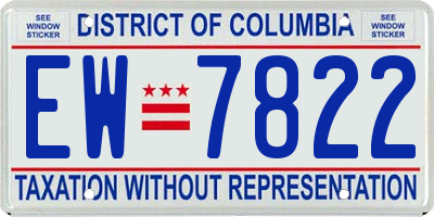 DC license plate EW7822