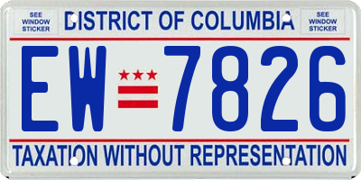 DC license plate EW7826