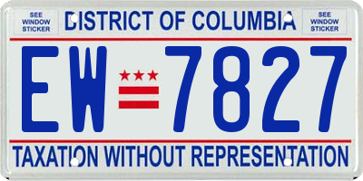 DC license plate EW7827