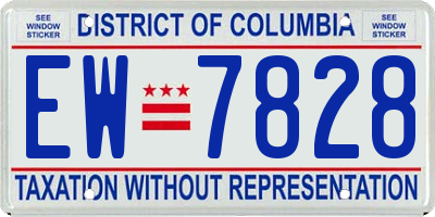 DC license plate EW7828