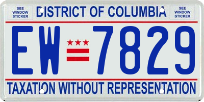 DC license plate EW7829