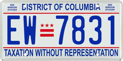 DC license plate EW7831