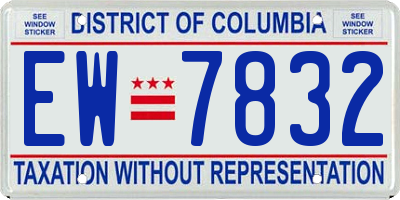 DC license plate EW7832
