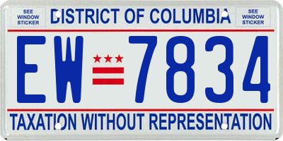 DC license plate EW7834