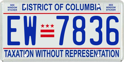 DC license plate EW7836