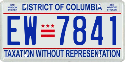 DC license plate EW7841
