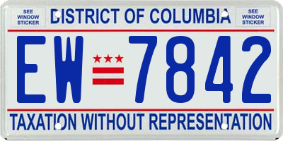 DC license plate EW7842