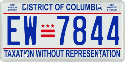 DC license plate EW7844