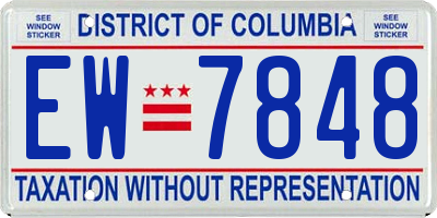 DC license plate EW7848