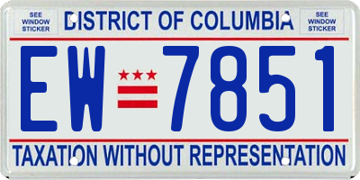 DC license plate EW7851